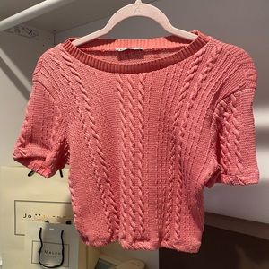 Zara pink knit crop top
